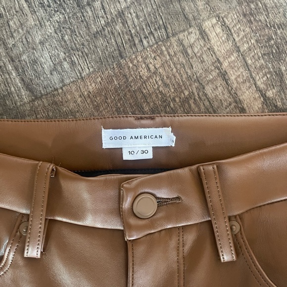 Good American Faux Leather Pants in Burnt Caramel - Picture 4 of 5